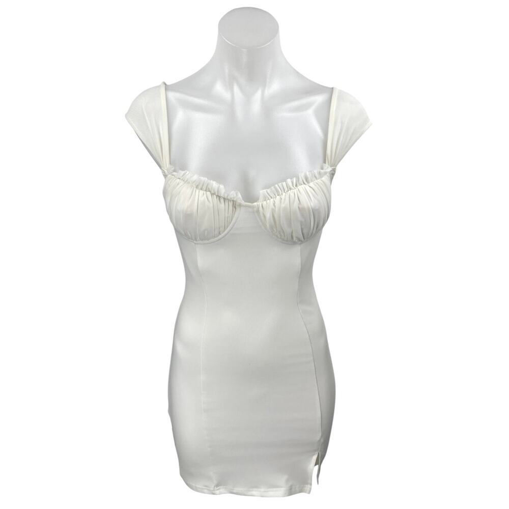 Princess Polly White Sleeveless Bandeau Cami Camisole Tank Mini Bodycon Dress 2